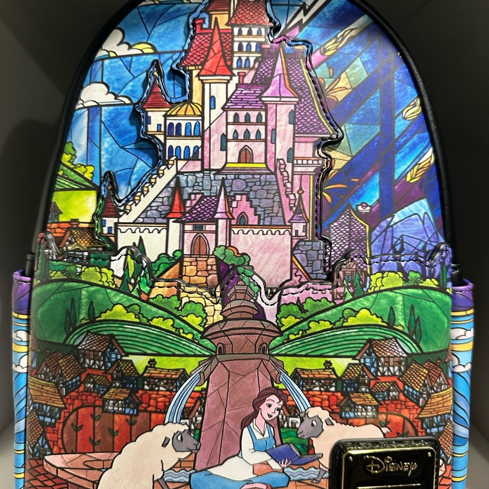Disney Loungefly Princess Castle Beauty & the Beast BELLE Mini Backpack new